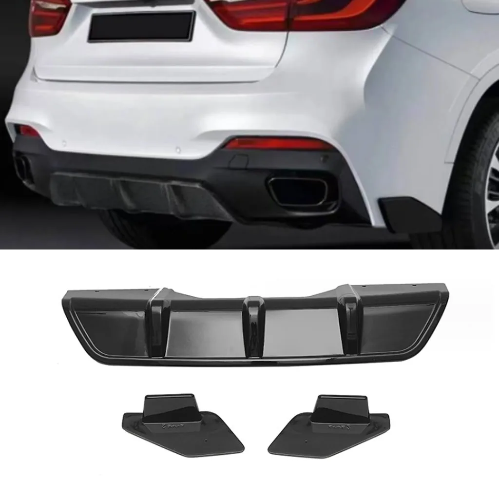 Car Rear Bumper Diffuser Lip Side Splitters Spoiler Lip For BMW X6 F16 M Sport SUV 2015 2016 2017 2018 Rear Bumper Protector