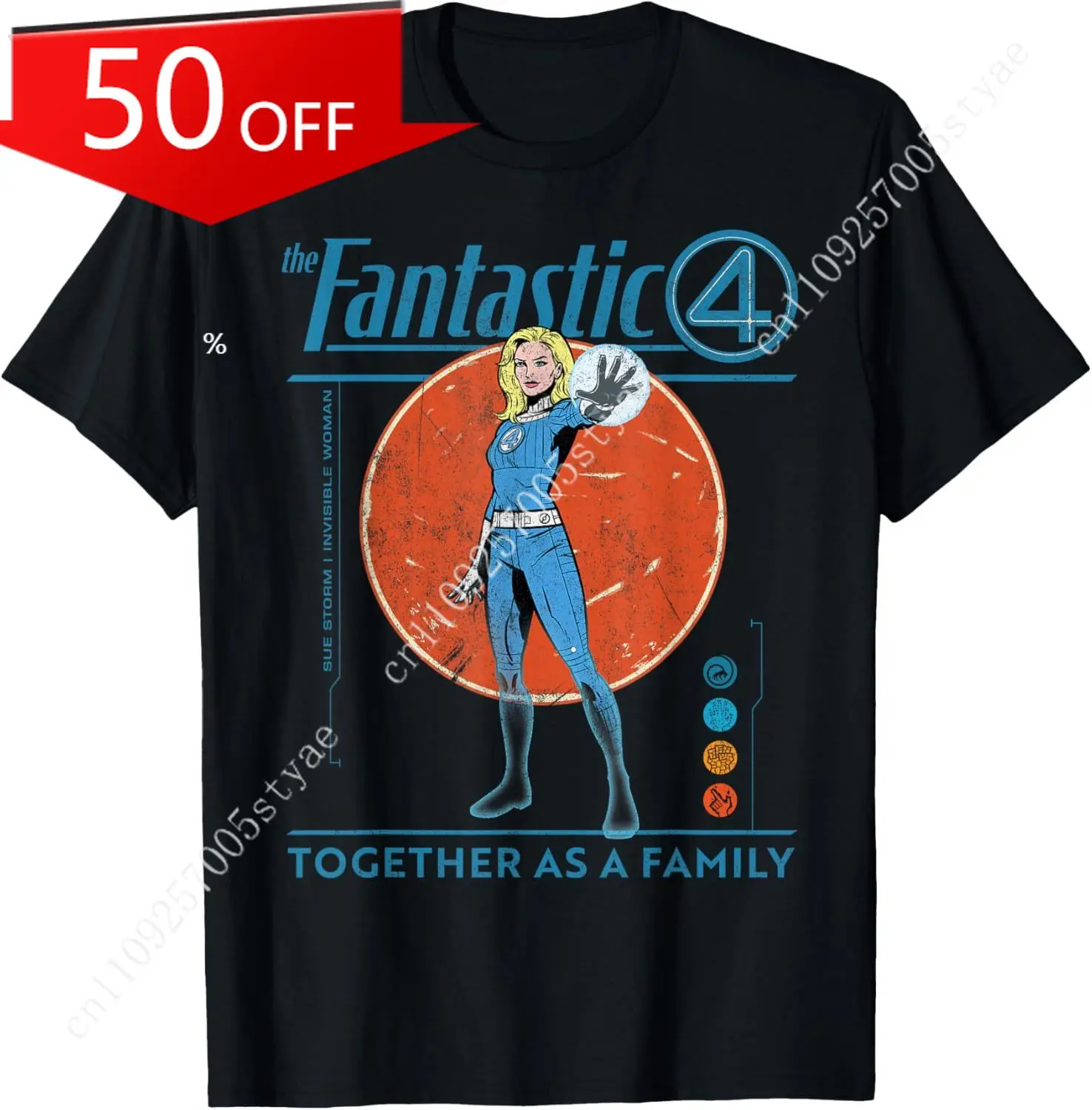 

Marvel Fantastic Four: First Steps The Invisible Woman Retro T-Shirt