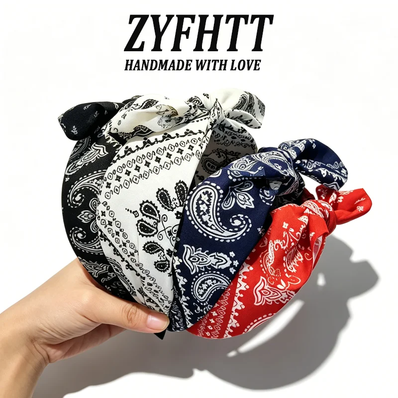 1/4 Stück ZYFHTT Bohemian Style Cashew Print Stirnband für Frauen, elegantes Haarband für den täglichen Gebrauch, modisches Haarband für Mädchen zum Waschen des Gesichts – Detail 3