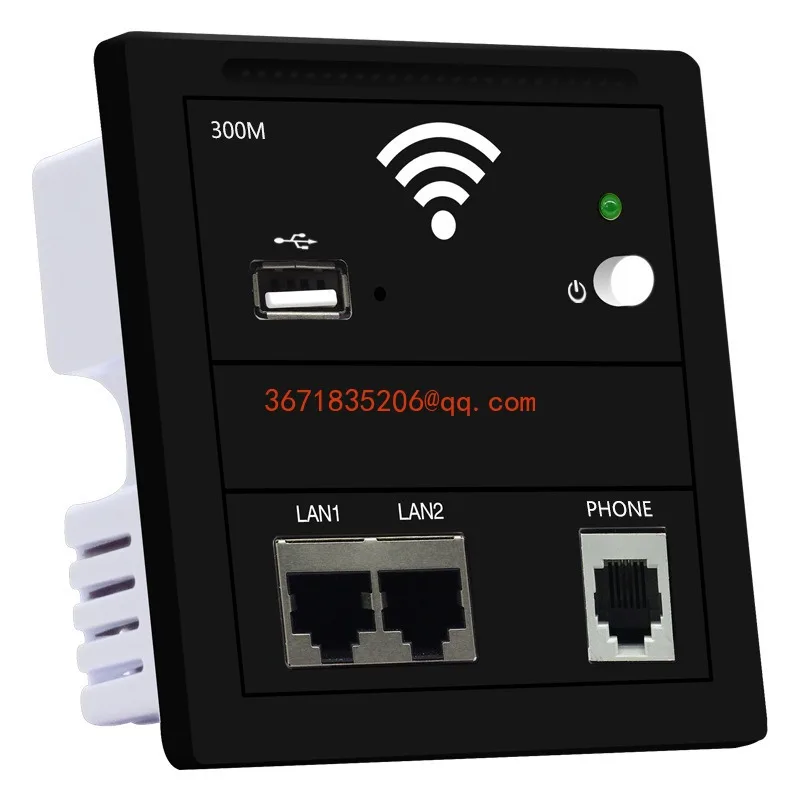 86 type hotel room router wireless WIFI socket embedded in wall type 300M dual network port panel AP