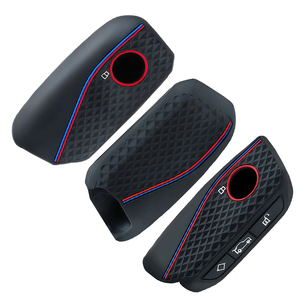 2026 New Style 4 Button Silicone Case For BMW 7 Series X7 I7 IX 740LI Alcantara Car Remote Key Case Cover Shell Accessories