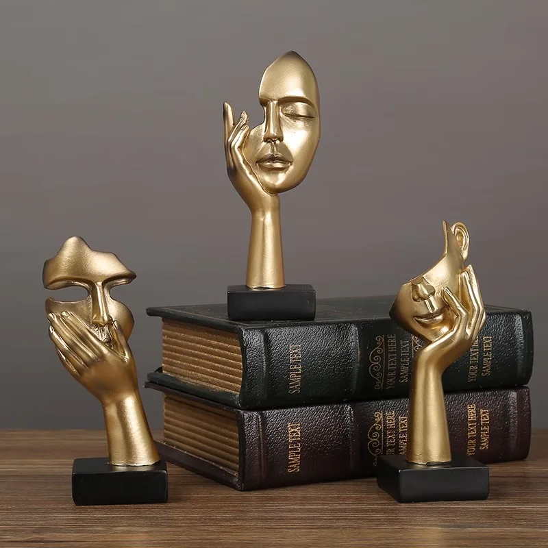 

Abstract Human Face Art Resin Statue,Entrance Decoration Home Living Room Office Decoration Character Sculpture Ornament Gift