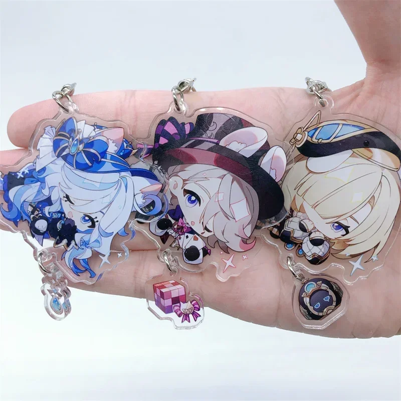 2024 new Game Impact Furina Charlotte Neuvillette Clorinde Acrylic Key Chain Keychain Accessories Cartoon Badge