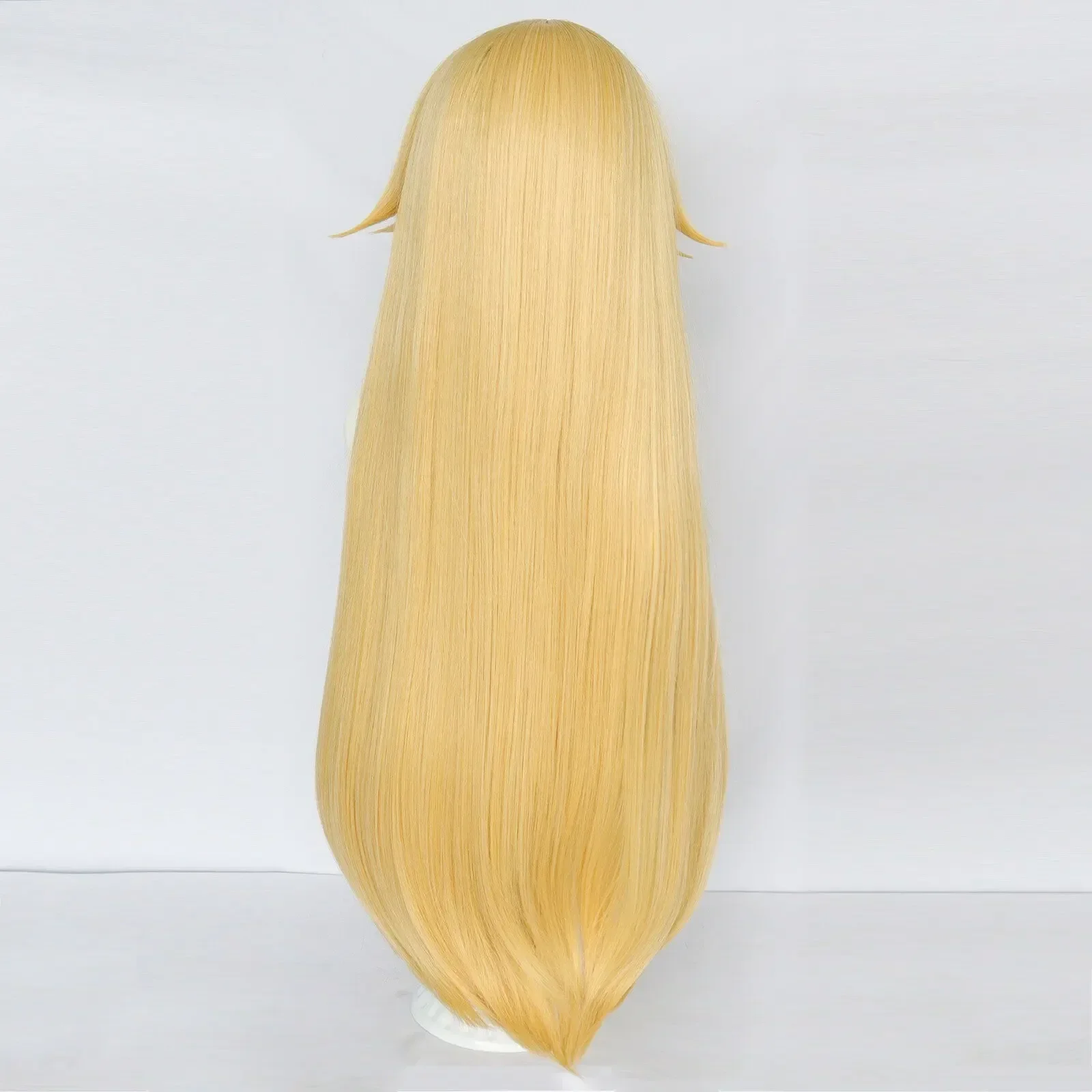 QQXCAIW Synthetic Hair 30 Inch Long Blonde Straight Princess Peach Cosplay Wig for Women Halloween Party Wigs