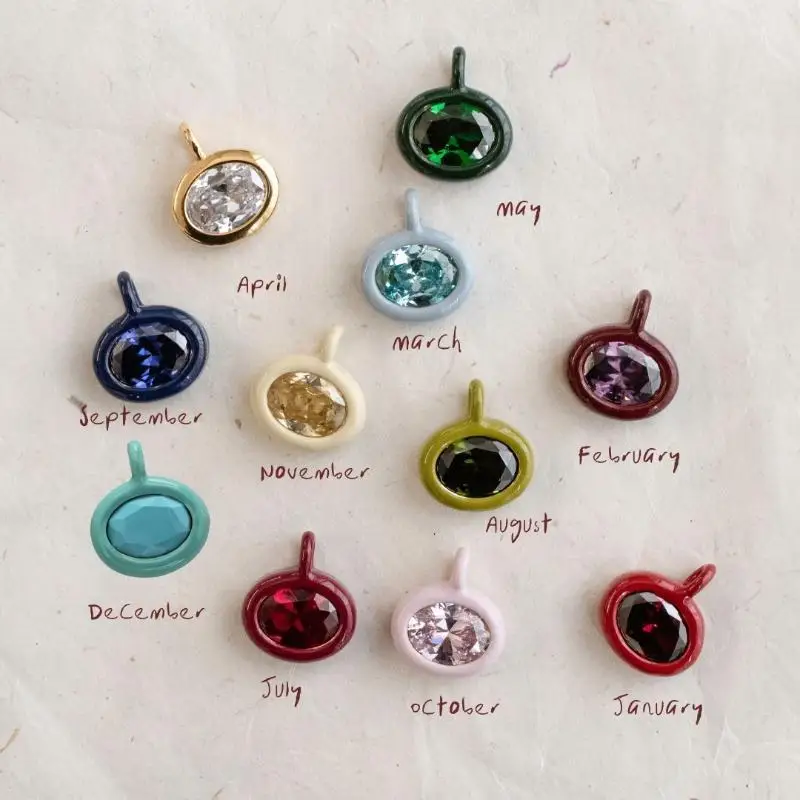 Stainless Steel December Zircon Pendant Colorful Waterproof Fashion DIY Jewelry Charm for Necklace Bracelet Crafting