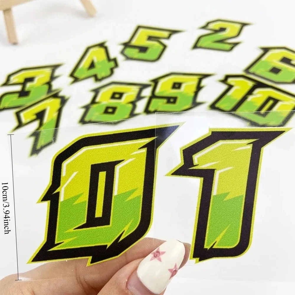 Green racing number decorative motorcycle sticker, waterproof, decorative, motorcycle fuel tank, windshield, helmet, scooter