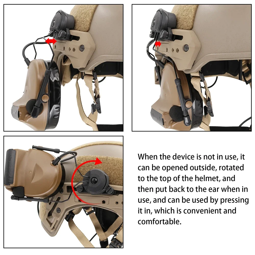 TAC-SKY Compatible con Peltor Comta Headset Team Wendy EXFIL Adaptador de riel para casco táctico
