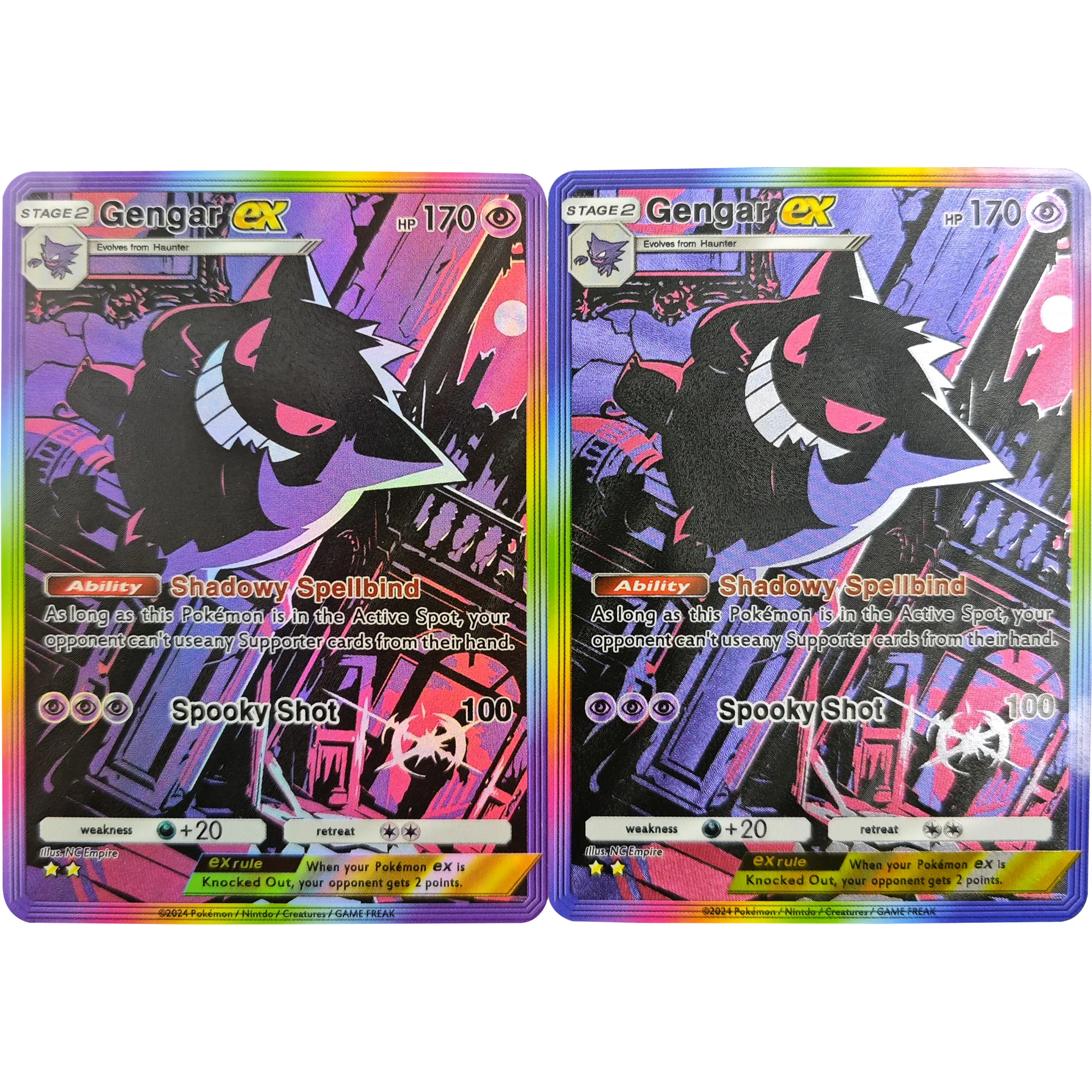 

DIY 1PCS Pokemon TCG POCKET Gengar Collection Card Self Made EX Gengar Game Collection Card Coarse Flash Toy Gift