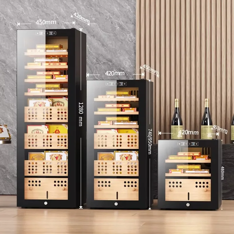 Premium Precise Automated Climate Controlled Cigar Humidor Cabinet Modern Design with Lacquer Technics Factory Direct Offer