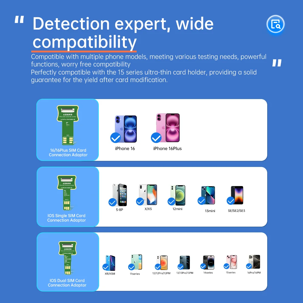 JCID SIM card holder detection kit iPhone5-16PM (support Android SIM + TF card holder detection upgrade)