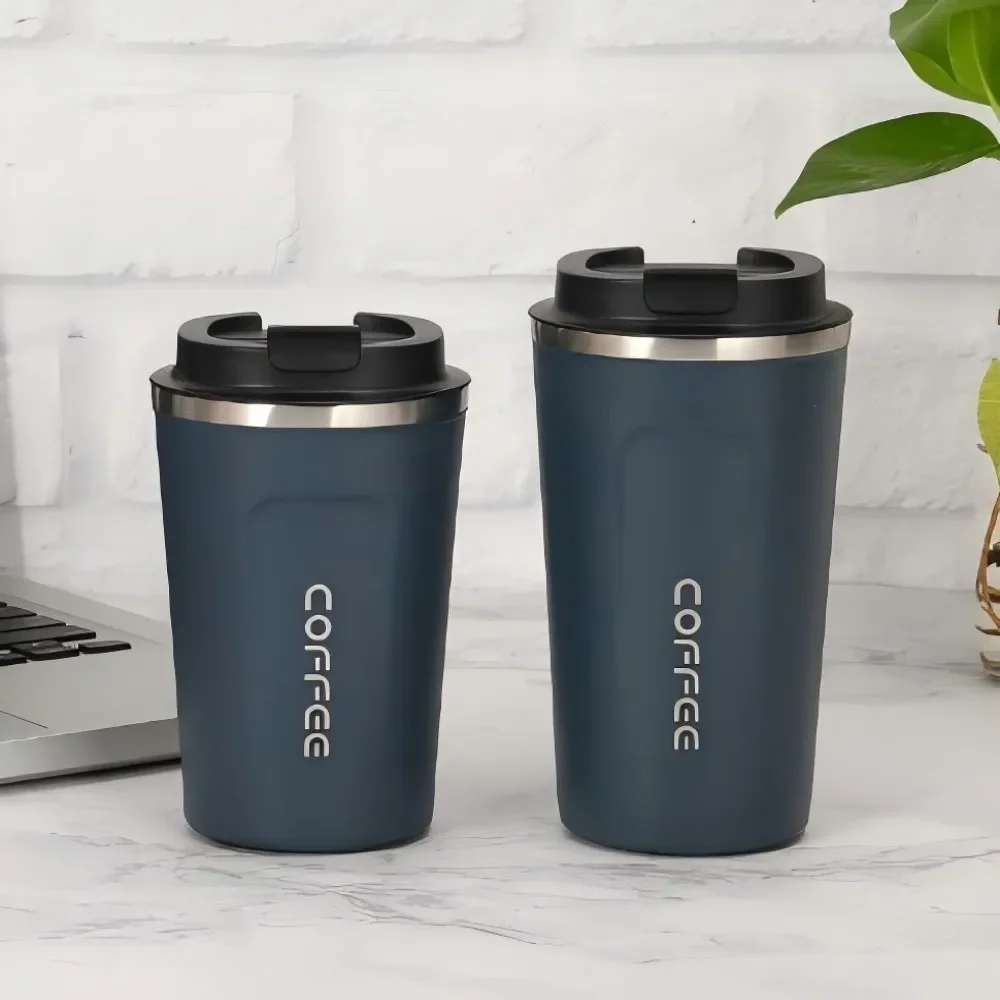 Stainless Steel Double-layer Coffee Insulation Simple With Portable Cup Creative Outdoor Leisure Car Cup 380ml 510ml