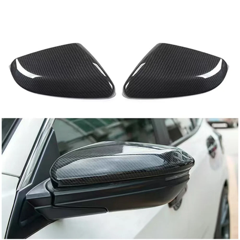 الغطاء الواقي مرآة الباب قذيفة لهوندا سيفيك 2016 2017 2018 2019 2020 2021 اكسسوارات السيارات الرؤية الخلفية ألياف الكربون الأسود