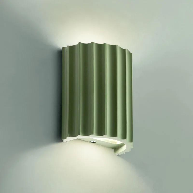 

Nordic LED Corrugated Resin Wall Lamp For Simple Interior Decoration For Bedrooms Corridors Entrances Living Rooms Study Room