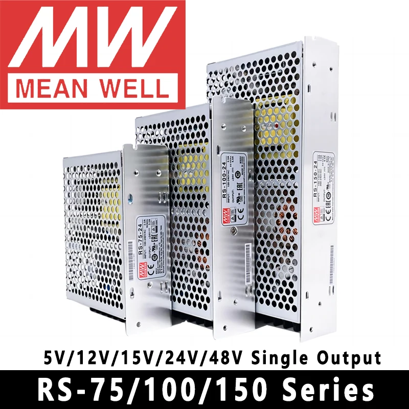 Original Mean Well RS-15/25/35/50 Series Meanwell 3.3V 5V 12V 15V 24V 48V Single Output Switching Power Supply