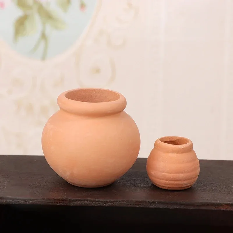 1PC Dollhouse Miniature Imitation Clay Mini Jar Nostalgia Kitchen Accessories For Doll House Decor Kids Pretend Play Toys