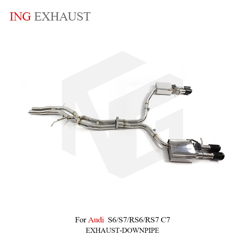 ING Exhaust Stainless Steel Valve CATBACK High Performance for Audi RS6 RS7 c7 S6 S7 4.0 Tube Muffler Car Accessories system