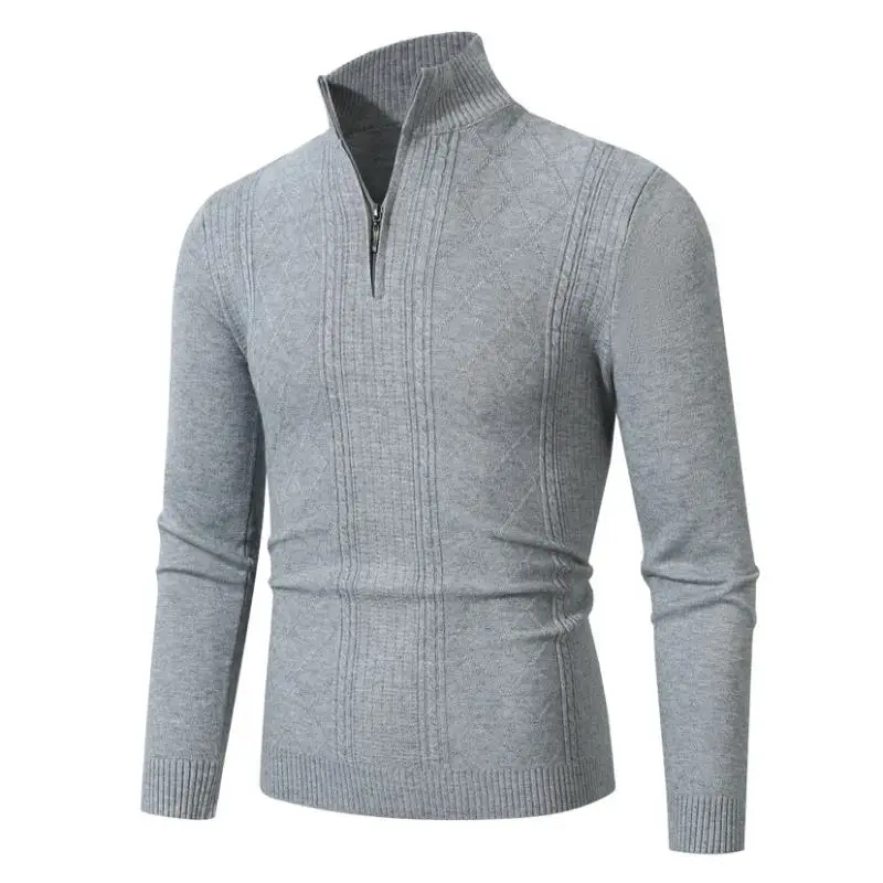 

Men's Faionable Knitted Sweater 2025 Winter Casual All-Match f-Zip Sweater Warm Long Sve Urban Sle Youth Clothing