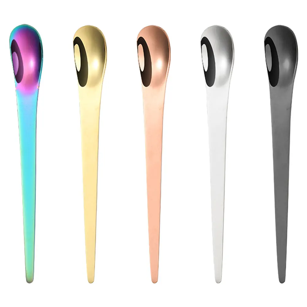 

5pcs Stainless Steel Coffee Spoons Long Handle Mixing Spoons For Coffee Tea Beverages Honey Dessert Ice Cream Kitchen Home Use