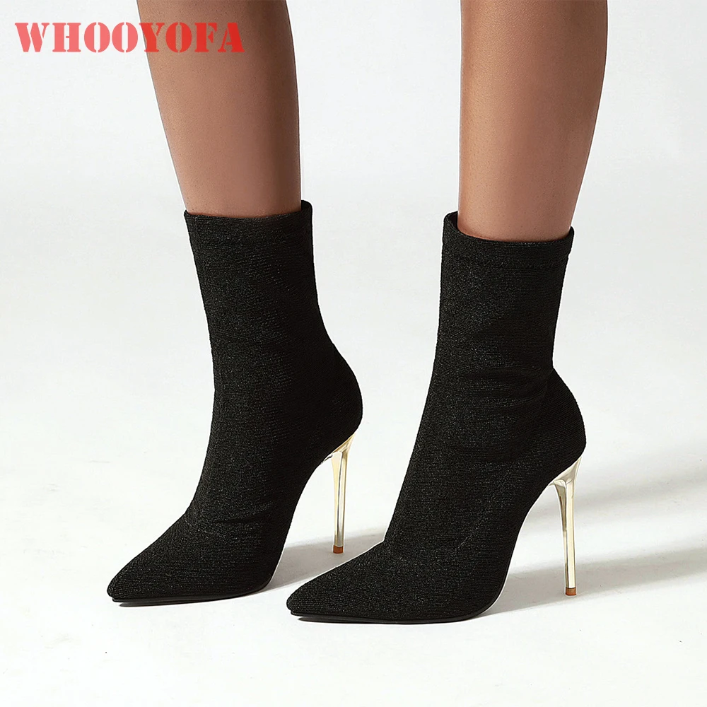 

New Spring Elegant Black Leopard Women Ankle Booties Sexy High Thin Heels Office Lady Party Shoes Plus Big Size 11 42 44 48