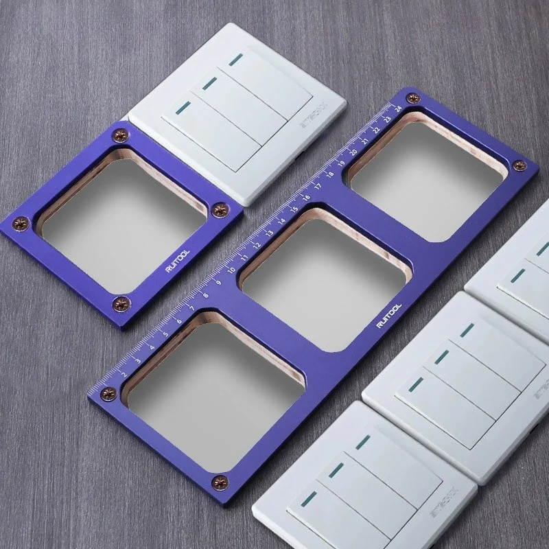 86 socket bottom box opening mold woodworking DIY wardrobe socket wire box hole opener slotting tool line drawing template