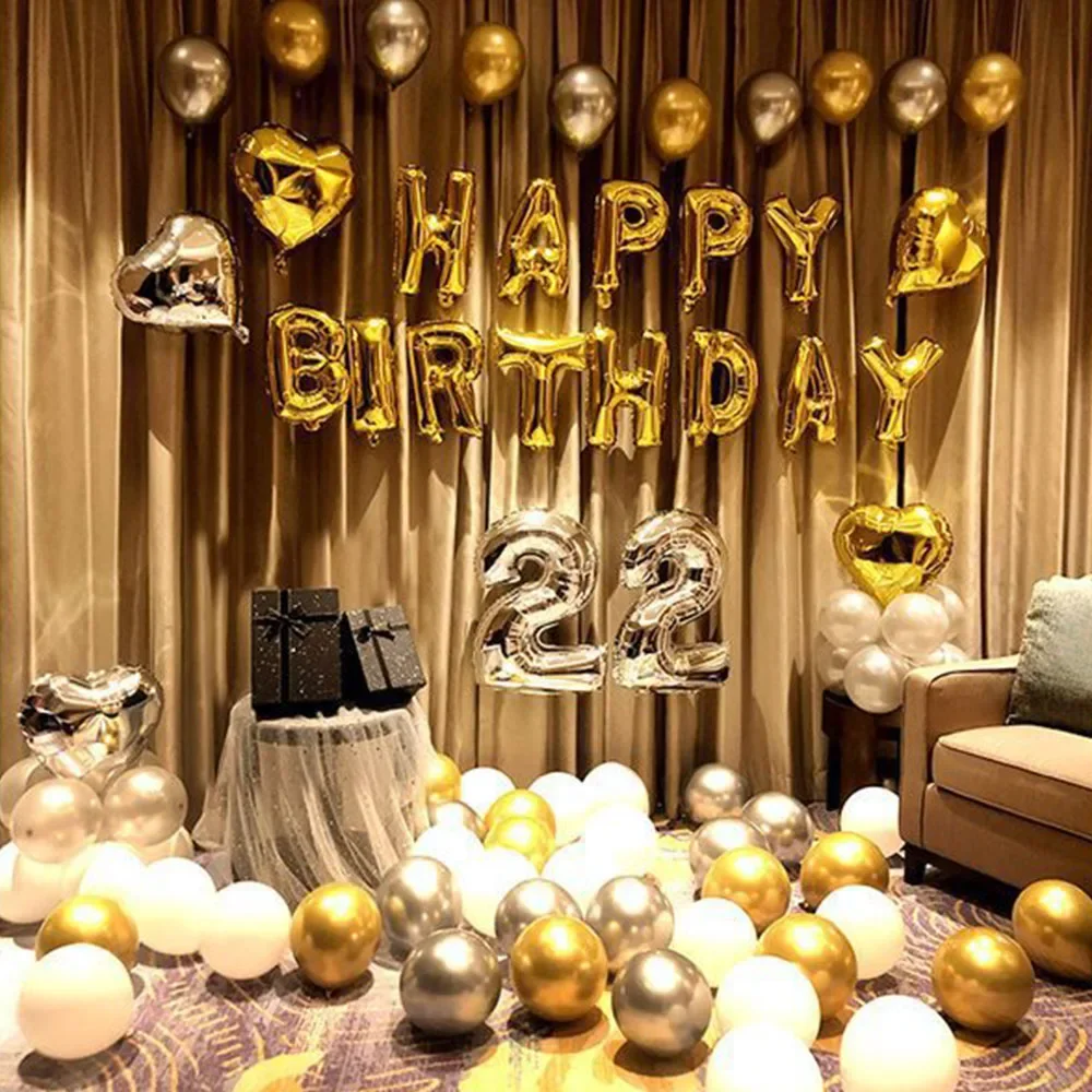 13pcs 16inch HAPPY BIRTHDAY Foil Balloons Rose Gold Black Blue Pink Balloon Birthday Party Decoration Colorful Banner Globos image 5