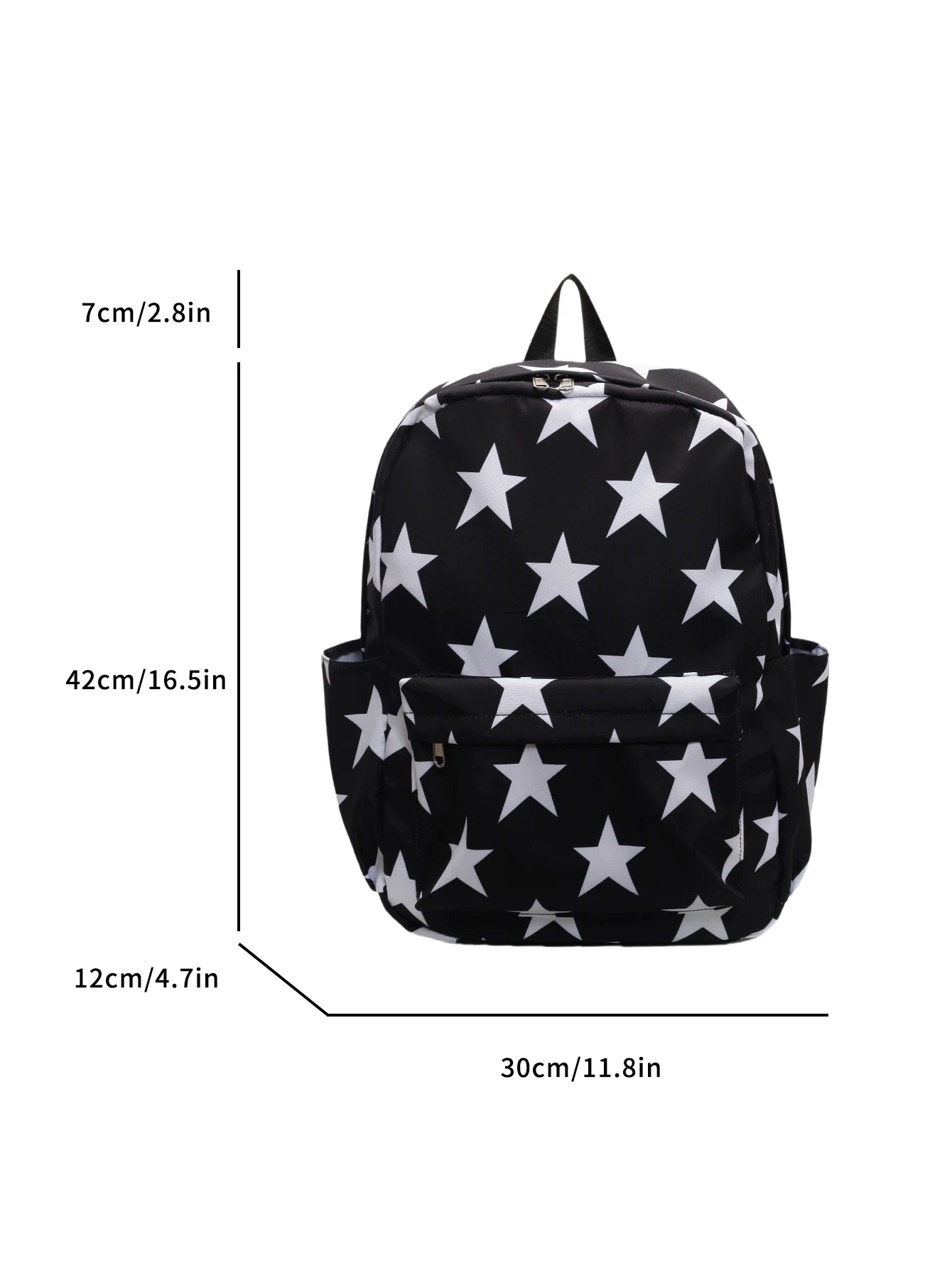 1 nylon fabric star large capacity backpack, middle school, high school, college student class backpack, lightweight travel back