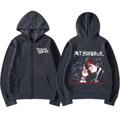Rock Band My Chemical Romance Mcr Dead Zipper Hoodie Black Parade Punk Emo Zip Up Sweatshirt Men Fashion Vintage Hip Hop Hoodies