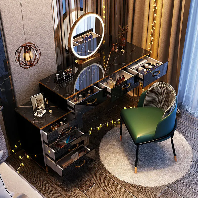 /modern Bedroom Salon Aesthetic CuteSave Space Vanity Table Cheap Vestidores Ornaments Home Decor Black Minimalist Dressing Tabl