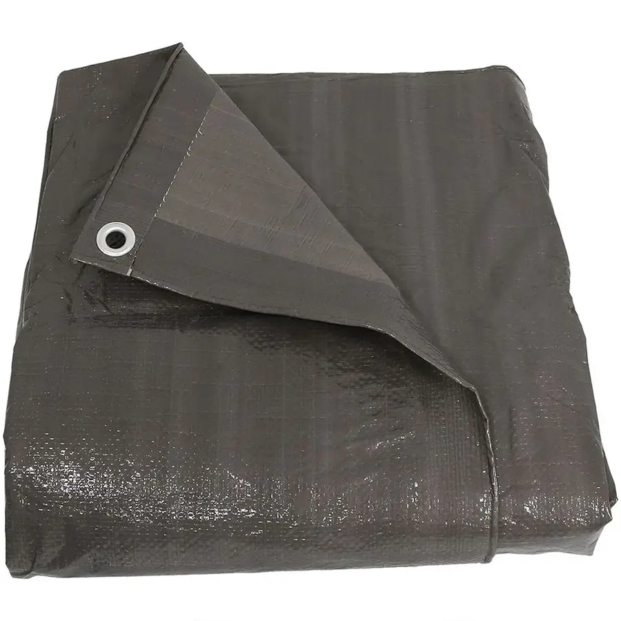 

12 x 16 Foot Plastic Reversible HeavyDuty Multipurpose Tarp Laminated on Both Sides Dark Gray