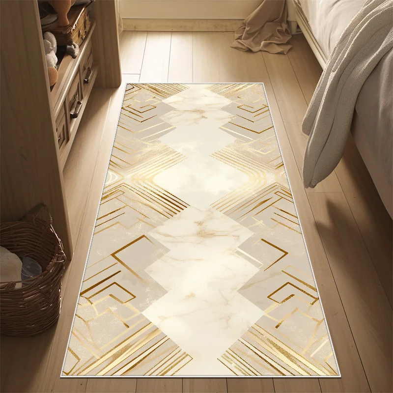 Light Luxury Style Bedroom Bedside Carpet Home Decor Long Corridor Rugs Washable Porch Entry Doormat Big Size Mats Customizable