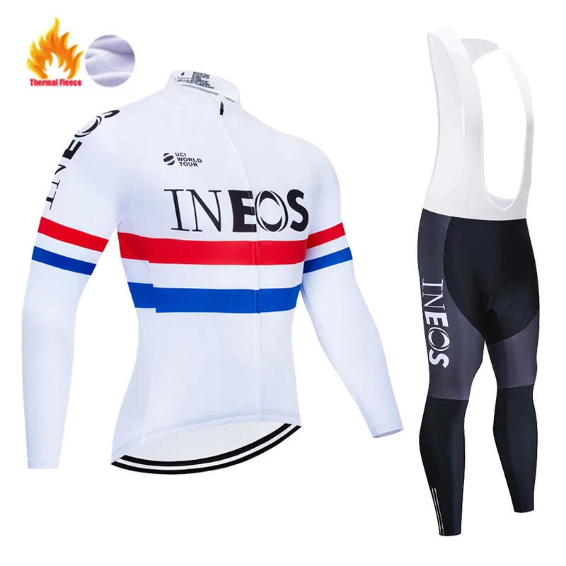 Ineos Sports Set for Men, Cycling Blouse, Sportswear, Jersey, Bib, Bicycle Clothing, Outfit, Thermal Uniform, Bike, Winter