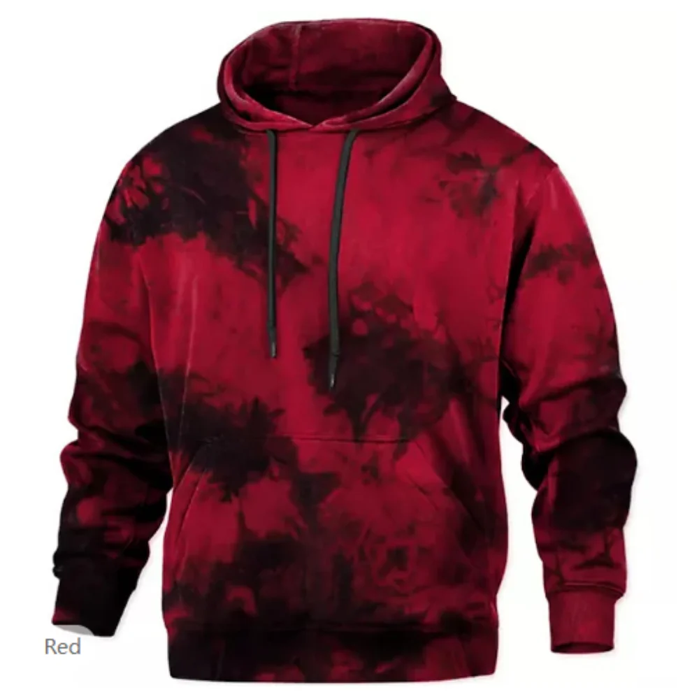 Men's Pullover Hoodie Sweatshirt Black Yellow Red Blue Purple Hooded Tie Dye Graphic Prints Print Daily Sports 3D Print Streetwe