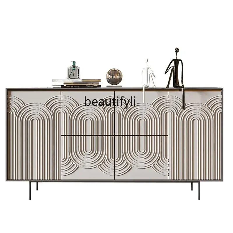 xxxPaint Sideboard Cabinet Solid Wood Double Door Entrance Cabinet Designed by a Maestro Modern Minimalist Storage Cupboard