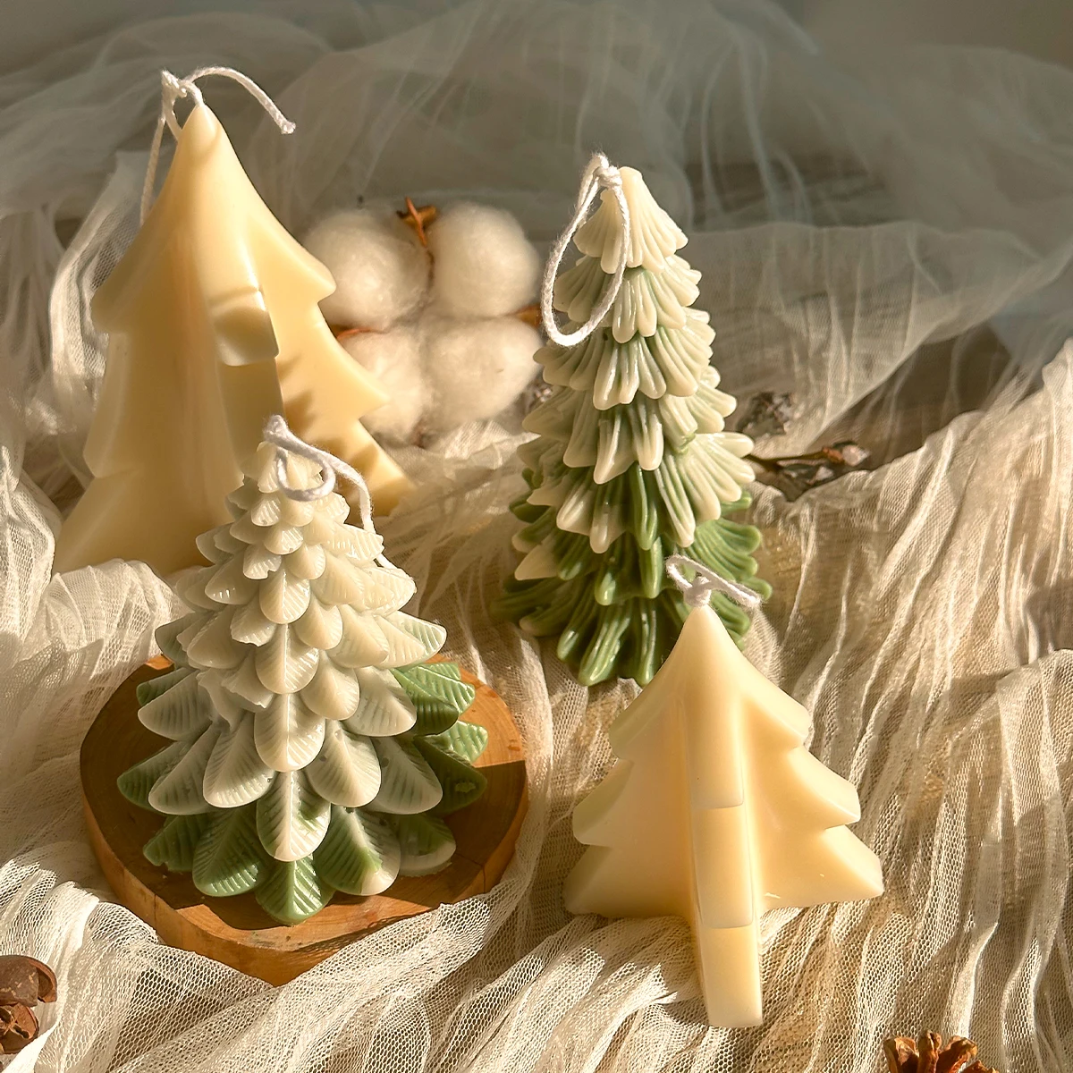 Weihnachten Ornament Silikon Kerze Form DIY Weihnachten Baum Kerzen Handwerk Machen Gips Harz Seife Backformen Wohnkultur