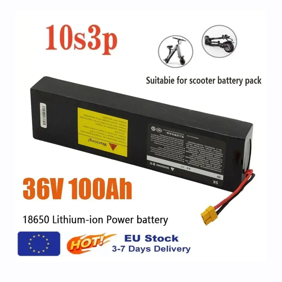 Batterie lithium-ion rechargeable 36V 10S3P 100000mAh 18650, 2000W, BMS intégré, adaptée aux scooters électriques KUGOO S1, S2, S3