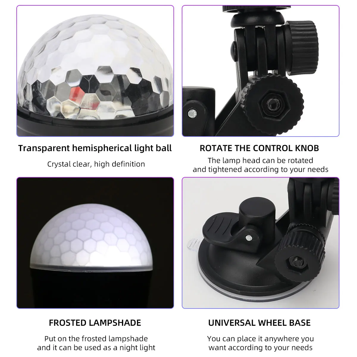 USB LED DJ Ball música ritmo luz RGB proyector giratorio fiesta luces decorativas para regalo de Navidad fiesta dormitorio