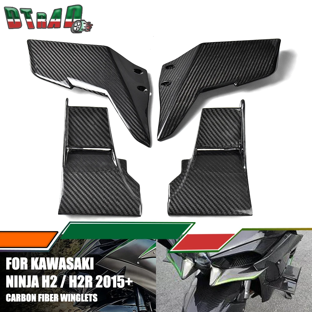 

Second Generation Air Deflector Kits For Kawasaki NINJA H2 H2R 2015-2023 2024 Carbon Fiber WInglets Motorcycle Upper Lower Wings
