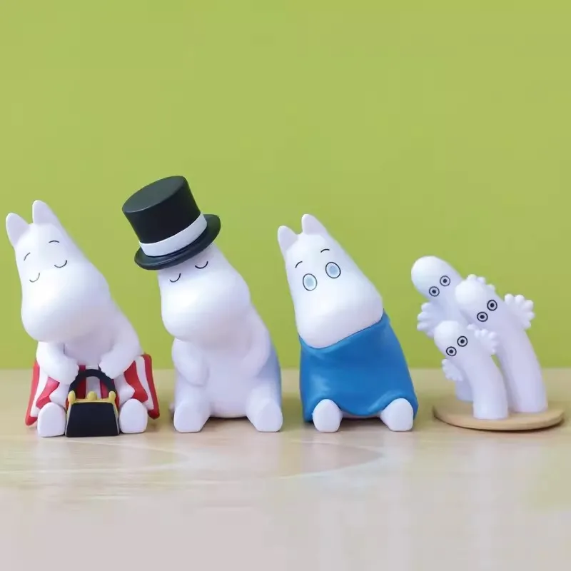 TOMY Original 4Pcs Gashapon Moomin Part2 Anime Figure Toys For Kids Gift Collectible Model Ornaments