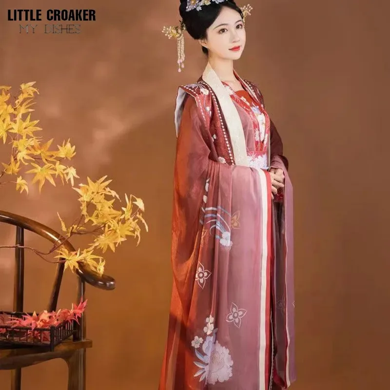 

5pcs Ancient Chinese Clothes Hanfu Cosplay Retro Traditional Chinese Dress Song Dynasty Princess Halloween Costumes for Women