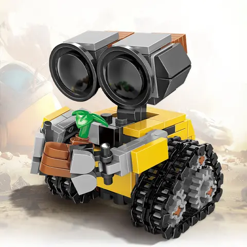 Funny Space Mini Robot MOC Building Bricks Toys Tracked Bot Model Classic Movie Sci-Fi Blocks Dolls Kids and Adult Gifts