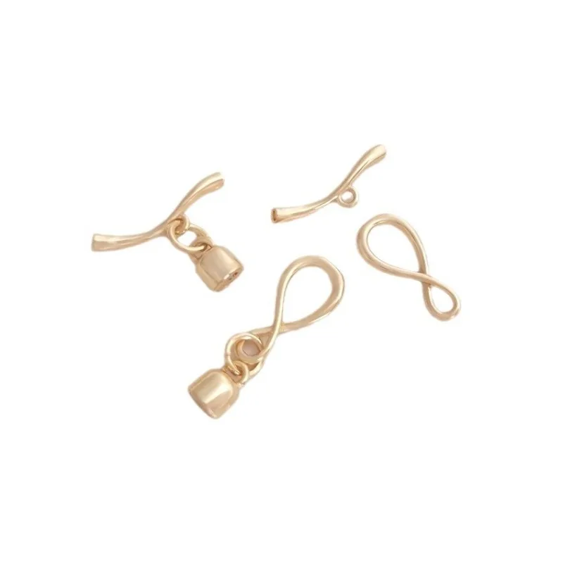 14K Gold 8 Characters Love Unlimited OT Buckle Pearl Necklace End Connection Buckle Plug Rod Buckle DIY Button Accessories