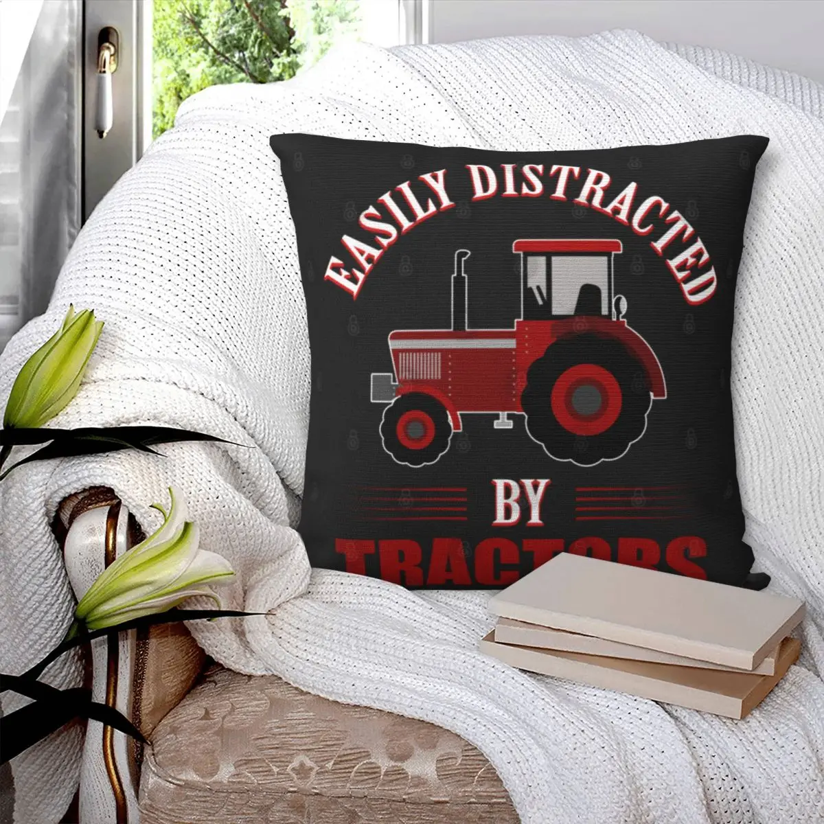 Easily distracted by tractors. Pillowcase cushion for summer. Suitable for sofa pillowcase. Anime pillowcase can be customized.