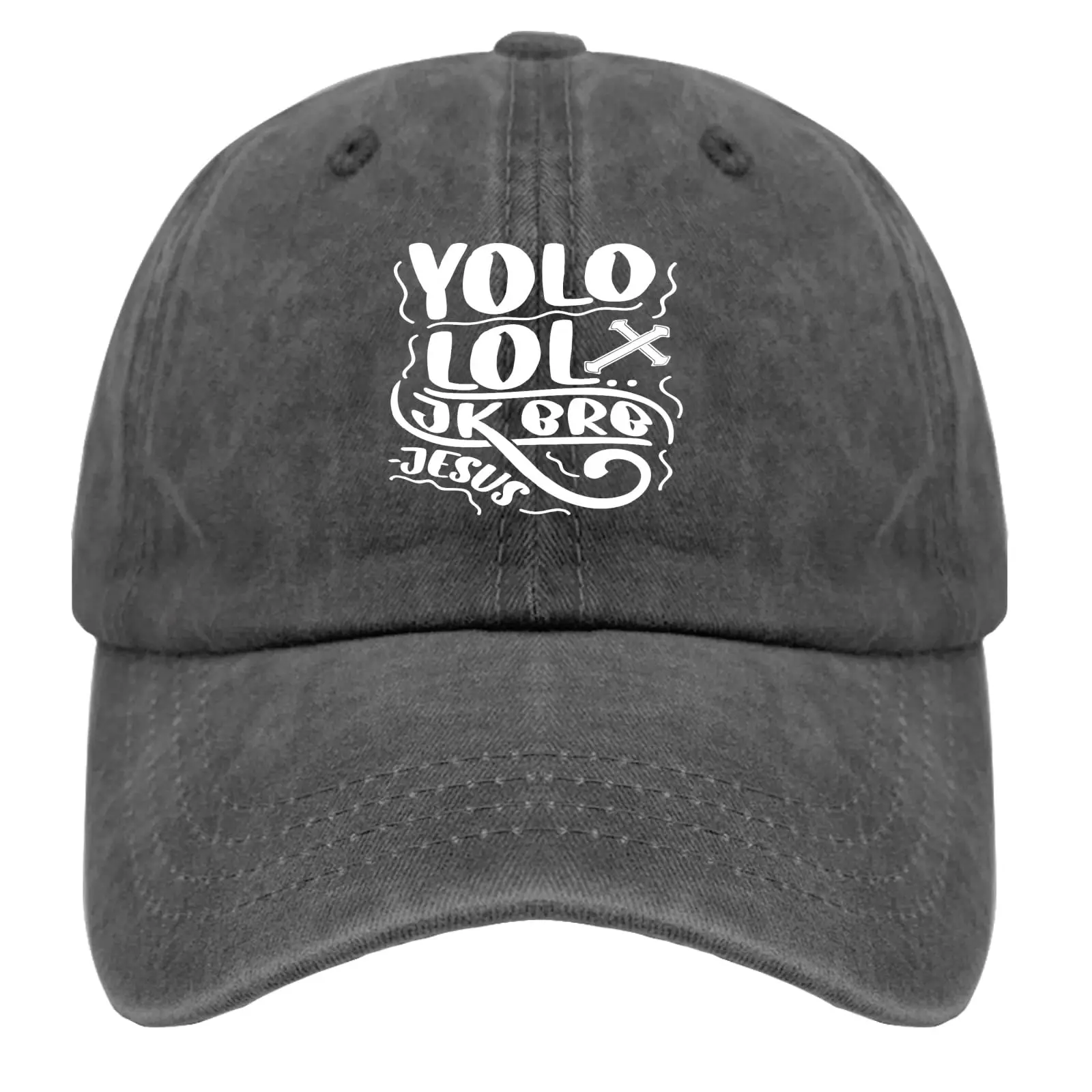 

Yolo LOL Jk BRB Jesus Hat Mens Trucker Hat Pigment Black Hat for Women Gifts for Mom Sun Hat