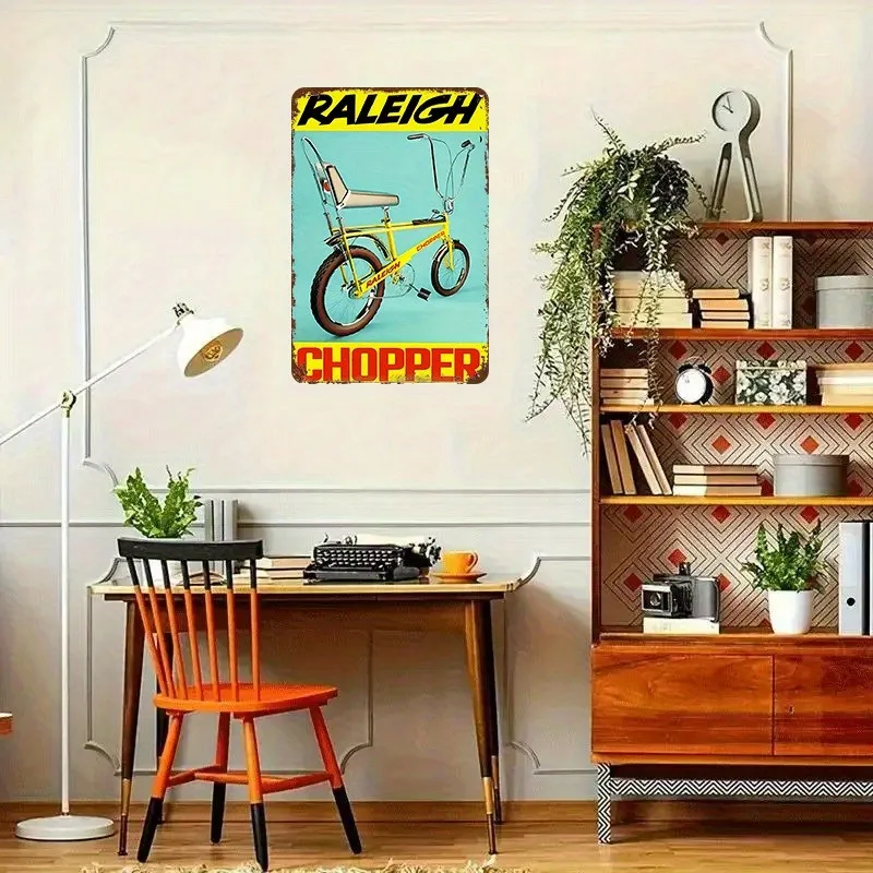 Tin Sign - Raleigh Chopper Retro Bicycle Vintage Durable Metal Plaque Wall Decor, Home Garage Bar Man Cave Wall Art