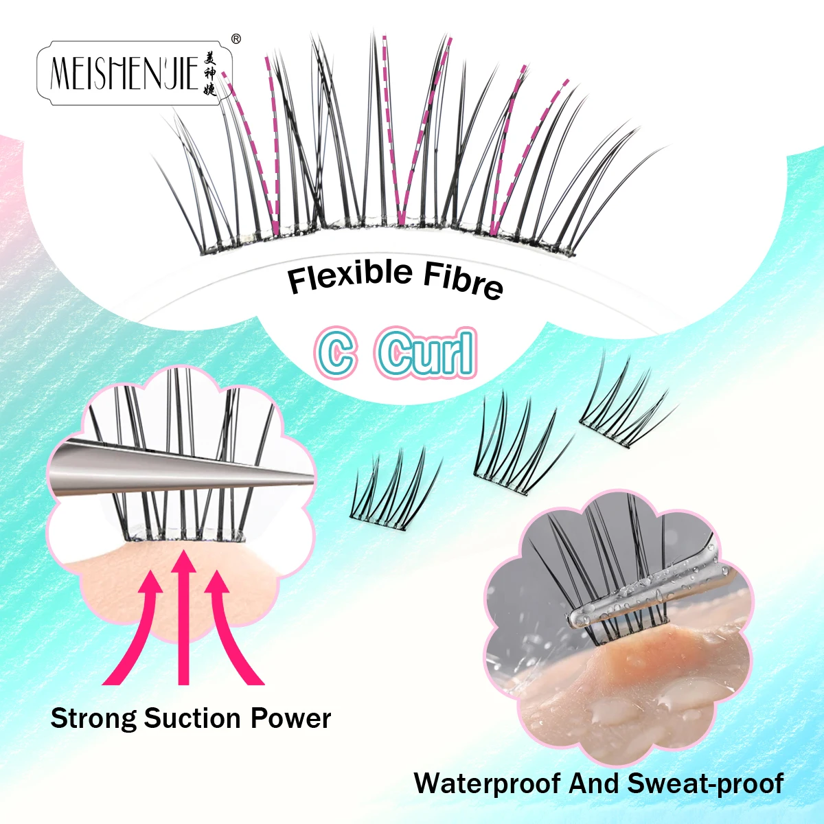 رموش ذاتية اللصق رموش عنقودية لا غراء رموش فردية مجموعات رموش ناعمة قابلة لإعادة الاستخدام أدوات ماكياج فو Cils maquillaje