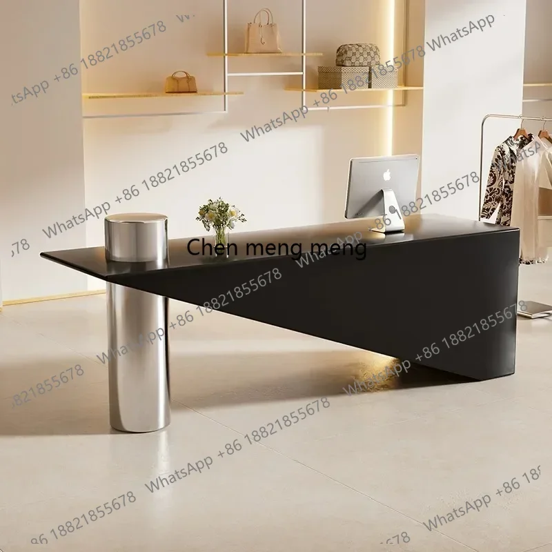 Luxurious Office Desk Front Reception Counter Clothes Business Reseption Luxury Furniture Checkout Supermarket Retail Showcase
