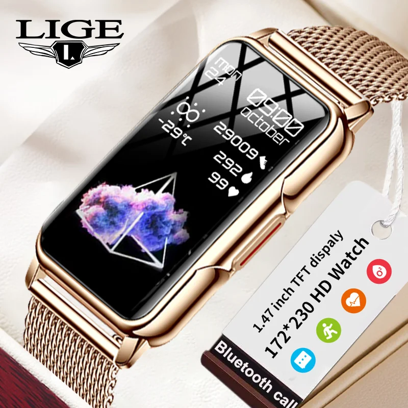 

LIGE For Android IOS Smart Bracelet Women Smartwatch Men Heart Rate Monitor Waterproof 20+ Sports Mode Smart Watch Ladies Gift