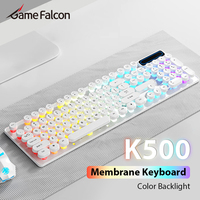104 Keys Wired Membrane Keyboard For Windows IOS Computer Laptop PC K500 Gaming Keyboard Mechanical Sensation Backlit Waterproof