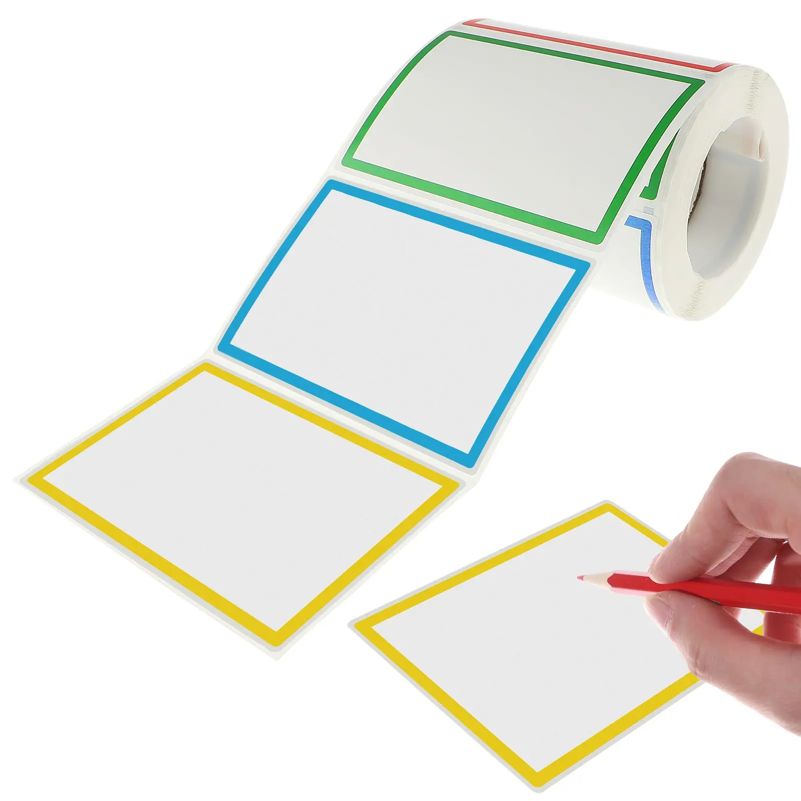 

Cartoon Name Tags Stickers Colorful Border Smooth Paper School Supplies Containers Labeling Folder Tag