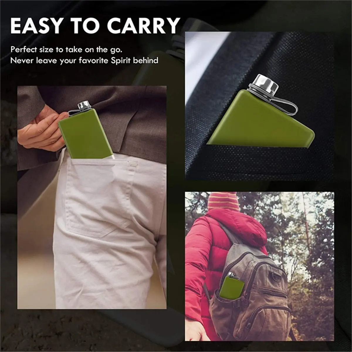 240ml Premium Hip Flask for Whiskey 9oz 304 Stainless Steel Hip Flask with Funnel Leakproof Camping for Whiskey Flask
